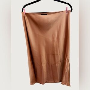 RACHEL ZOE | Tan Midi Satin Like Skirt